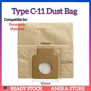 💥READY STOCK💥 Panasonic Vacuum Dust Bag Type C 11 C-11 C11 Replacement for National Vacuum Cleaner Vacum Vacuum Bag Vakum Beg Habuk Sampah Penapis Filter Spare Part MC-E95N MC-E91N MC-E92N MC-E93 MC-80 MC-81 MC-E90 MC-2700 MC-2760 MC-4760 吸尘机袋