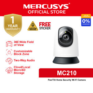 Mercusys Official | MC210 | 2K 3MP Indoor 360 Degrees Pan and Tilt Wireless WiFi IP Security CCTV Sale Hidden Camera Connect to Cellphone Two Way Audio with Mic and Speaker