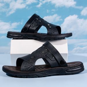 Mens Sandals Summer Slippers High-end Atmosphere Strong Grip Flip-flops Durable Fits the Foot Reducing the Burden on the Pace