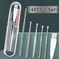 Ear Cleansing Tool Kit Spring Ear-Wax  Picks Curette with Storage Box and Cleaning Brush for Adults and Kids ( 6 in1Set). 