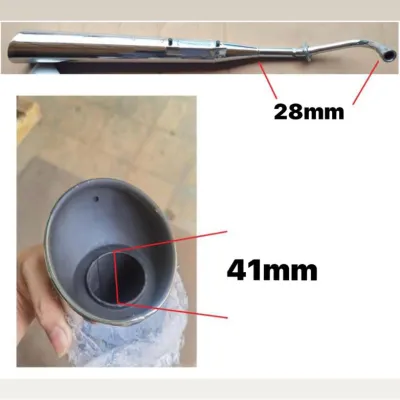 Honda EX5 Dream NLK Standard Racing Exhaust Chrome ( 25mm 22mm Bore / 28mm 41mm Bore ) Ekzos Exzos Ejos Pipe Muffler