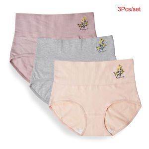 3/5Pcs Womens High Waist Cotton Panties Breathable Female Underwear Lift Hip Brifes Ladies Underpants