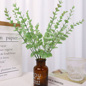 12PCS Artificial Eucalyptus Leaves Fake Green Leaf Branches for Outdoor Garden Table Decoration Wedding Party Home Decor Plants