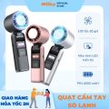 Quạt Sò Lạnh Mini Cầm Tay Tích Điện 100 Mức Gió, Pin 4000mAh, Có Sò Lạnh, Màn Hình Led, Gấp Xoay Tiện Lợi, Đèn Pin,Tặng Kèm Dây Đeo. 