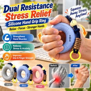 Dual Resistance Silicone Grip Ring Soft Silicone Hand Gripper Finger Exercise Tool Portable Grip Trainer Home Gym Fitness Accessory