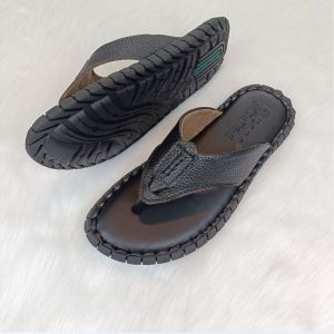 Dép nam xỏ ngón dép kẹp nam da bò mềm mại ôm chân đế mỏng nam tính may thủ công cực bền