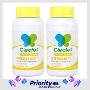 [Bundle of 2] Cleafe Citric Acid Stain Scale Remover Highly Effective Limescale Remover Tea Pot Cup Flask Cleaner Kettle Particles Descaling Detergent Agent 230g/Bottle
