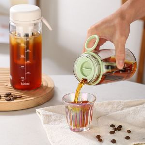 GAOSU ฝาปิดสุญญากาศ เครื่องชงกาแฟแบบ Cold Brew ด้ามจับซิลิโคนนุ่ม ความจุขนาดใหญ่ ขวดน้ำพกพา สะดวก ล้างข้อมูล แก้วน้ำเดินทาง กิจกรรมกีฬา