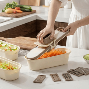 GUHEHARD Manual Vegetable Cutter with Hand Protector Speedy Slicing Kitchen Grater Kitchen Gadget With Box Vegetable Slice Kitchen