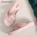 AL Luofu รองเท้าแตะสีชมพูแวววาวรองเท้าแตะและรองเท้าแตะระดับไฮเอนด์สำหรับผู้หญิงพื้นหนารองเท้าชายหาดกันลื่นใส่ไปข้างนอกในฤดูร้อนมีของนุ่ม. 
