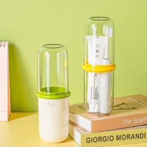 XIMESHAO แบบพกพา ถ้วยน้ำยาบ้วนปาก พลาสติก ไม่ซึมน้ำ ที่วางแปรงฟัน สร้างสรรค์ ป้องกันฝุ่น แก้วน้ำยาบ้วนปาก การเดินทาง