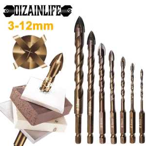 MATA BOR KERAMIK GRANIT TEMBOK BETON KACA BESI 7 PCS MATA BOR TUNGSTEN CARBIDE CROSS HEX TILE DRILL BIT