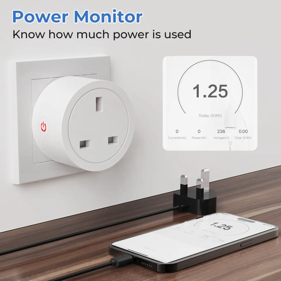 20A Tuya Zigbee Smart Plug Mini US Power Outlet Socket 4400W With Power  Monitor Remote Control Compatible With Alexa Google Home