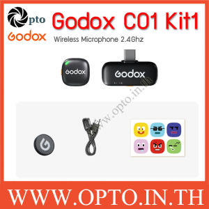 Godox C01 Kit2 Black Wireless Microphone System 2.4Ghz ไมค์ไร้สาย ไมโครโฟนไร้สาย