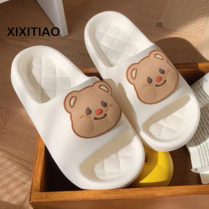 XIXITIAO Summer Soft Bottom Cute Cartoon Bear Indoor Slippers Outdoor EVA Home Slippers Women