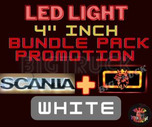 SCANIA Logo word White LED 4 INCH + SCANIA Side Step LED Lamp #lorilampu #lorryled #led #loriled #truckled #scanialed