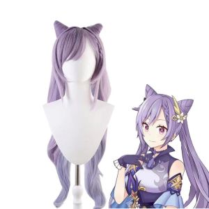 Genshin Impact Cosplay Keqing Cosplay Costume Halloween Outfit Dress Wigs Game Characters Outfits Theatrical costumes