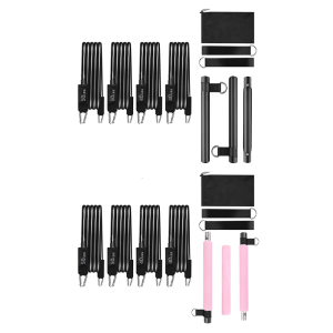 Nhà phòng tập thể dục Workout Pilates Rod Bộ dụng cụ với sức mạnh Băng tập đàn hồi trọng lượng cho cơ thể tập thể dục ngồi xổm