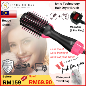 Original Premium Quality One Step Hair Dryer Brush 3 in 1 comb Multi-function Volumizer Brush Ionic Technology Hairdryer Straightener Curler Brush for Dry Straighten Curling with Ionic Technology | Sikat Pengering Rambut | 吹风梳