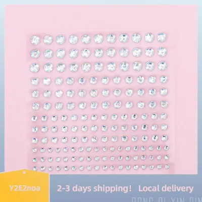 【Y2E2noa】 1Sheet 165Pcs 3456mm Rhinestone Stickers Jewels Stickers Self Adhesive Face Body Gem Stickers DIY Decorative Crafts