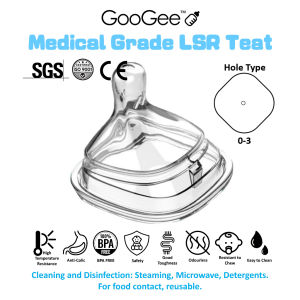 GooGee™ Medical Grade LSR Replacement Teat/Straw Puting sesuai Square hegen feeding Bottle