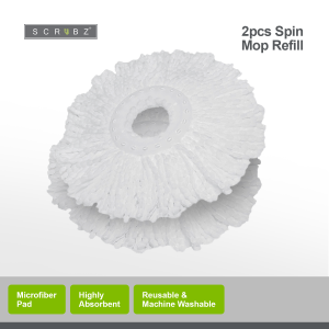 Scrubz Microfiber Spin Mop Head Refill Set of 2
