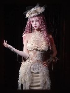 Blood Supply Love God Fishbone Tube Camis Women Palace Tencel Lace Floral Embroidery Bow Sleeveless Asymmtric Lolita Tube Top