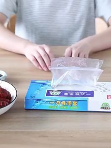 100pcs/200pcs  Glove  Removable Plastic PE Gloves Check Food Hygiene Gloves