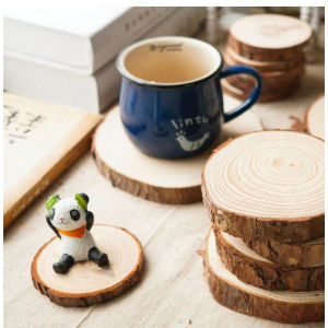 Natural Wood Coaster Unfinished Bulk Rustic Round Coaster for Drink Coasters Crafts DIY