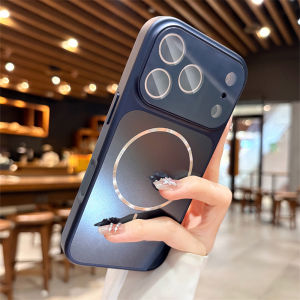 Original For Magsafe Plain Frosted Magnetic Phone Case For iPhone 17 Pro Max Air Tempered Glass Lens Full Camera Protector Cover