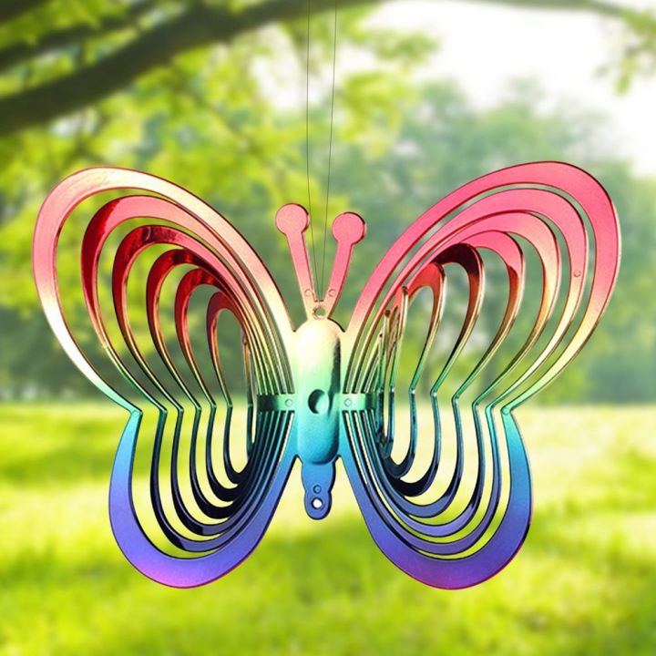 VBBN 1PCS Butterfly Shape Windmill Hanging ABS Wind Spinner Wind Chime ...