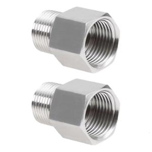2Pieces Sturdy Stainless Steel G1/4 to NPT Adapter Fitting Corrosions Resistant Convenient for Laboratory Plumbing