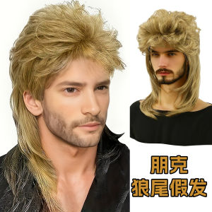 2025 new cross-border 80s punk wig mens fancy party wolf tail full head cover chemical fiber