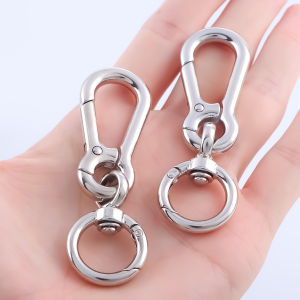 พวงกุญแจโลหะ8รูป2ชิ้นห่วงคาราบิเนอร์สปริงยึดด้วยไฟฟ้าสำหรับปีนเขาพวงกุญแจเข็มขัดกันสูญหายสำหรับกิจกรรมกลางแจ้ง