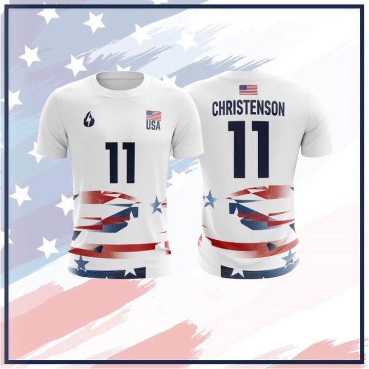 Customizable USA Women Men's Volleyball Jersey TShirt | Lazada PH