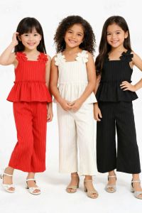 EE BKK Casual  Elegant Girl  Sleeves Ribbon Top and Pants  Set Terno Coordinates   - classy and elegant - timeless classic  - timeless piece - casual office or party - classic piece - super kapal ng tela - hindi kayo magsisi - our aim is to produce qual