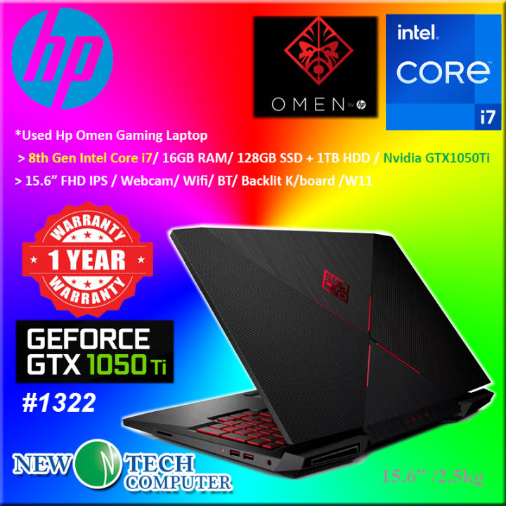 1322 *USED GAMING LAPTOP HP OMEN 15 8TH i7 16GB 512GB SSD NVIDIA
