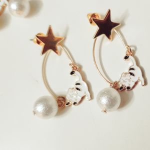 Bông Tai Mèo Chơi Bóng hạt trai