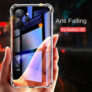 เคสสำหรับ 2023 Realme10T 10 T Realme 10 T 5G เคสใส่โทรศัพท์ใสโปร่งใสฝาครอบด้านหลังกันกระแทก Amor TPU นิ่มกันกระแทกยืดหยุ่นป้องกันการตกง่ายเพิ่มสี่มุม