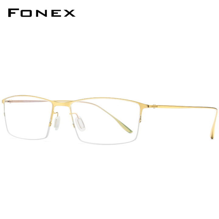FONEX B Titanium Glasses Frame Men New Women Frameless Rimless Square