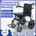 Lightweight and foldable wheelchair for the elderly to travel, ultra-light, multi-functional wheelchair for the elderly, special transportation and can be used on airplanes. 