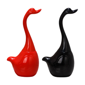 Elegant Duck Shape Ceramic Toilet Brush and Holder Set Quality Bristles and Nonslip Handle Cleaning Tool for Bathrooms