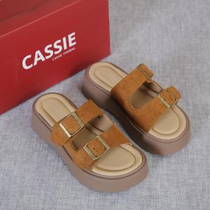 CASSIE Sandal wedges wanita  import sandal slop shoes wanita ( AS01 ) sepatu sendal wedges import