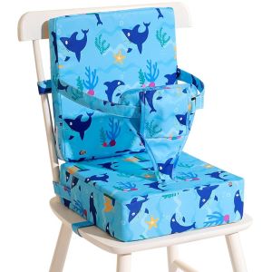 Toddler Booster Seat for Dining Table Dinosaur Booster Seat for Table with Backrest and Adjustable Seat Belts Non-Slip Bottom Portable Booster Seat Increasing Cushion for Kid Baby Eating Travel Home