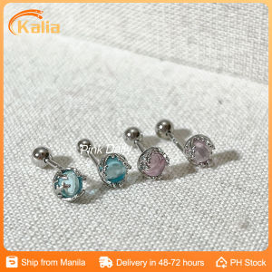 Dreamy Moonstone Earrings Twist Release Screw Comfortable Sleep Ear Jewelry