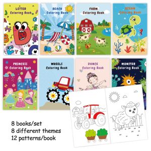 8 Pack Coloring Books For Kids Educational Picture Books Mini Drawing Book Bulk School Supplies