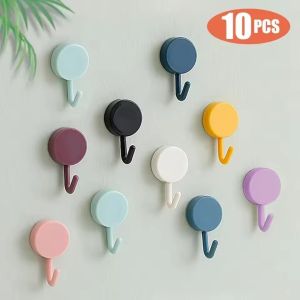 1/5/10PCS Self Adhesive Wall Hook Strong Without Drilling Coat Bag Bathroom Door Kitchen Towel Hanger Hooks Home Storage Accessories