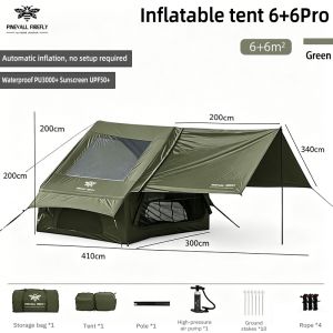 SG ️Ready stock️PINEVALI FIREFIY Inflatable tent large camping tent family multi-person cabin tent rainproof thickened oversized suitable for overnight camping