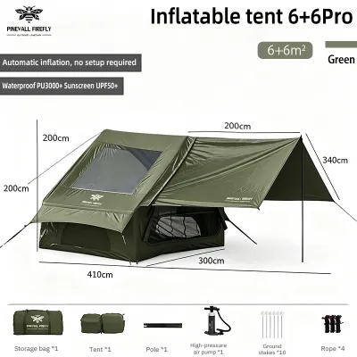PINEVALI FIREFLY Camping Tent Inflatable Tent 6.3 Inflatable Tent — Windproof Rainproof and Moisture-proof Outdoor Camping Tent