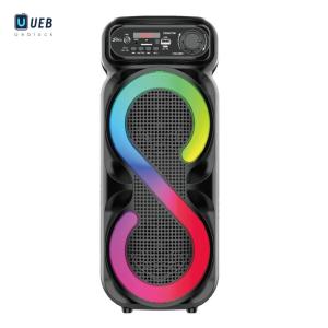 Ueblock✈Bluetooth-Compatible Speaker Karaoke Speaker with RGB Light Portable Boombox High Volume Outdoor Speaker for Home Travel